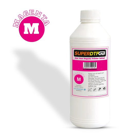 DTF Ink Magenta 500ml – SuperDTF GB | Vibrant Direct to Film Printing Ink