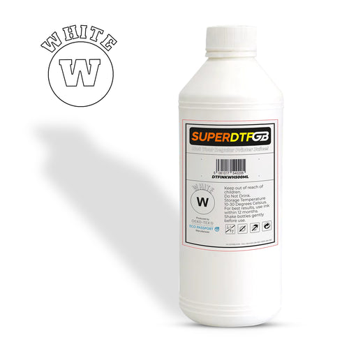 DTF Ink White 500ml – SuperDTF GB | Vibrant Direct to Film Printing Ink